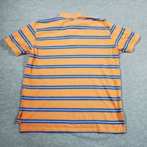 Polo Ralph Lauren Shirt Men XL Orange Stripe Polo Golf Performance High Low Slit - Picture 7 of 8